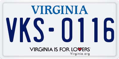 VA license plate VKS0116