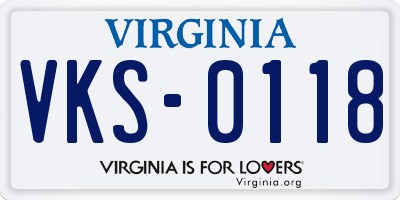 VA license plate VKS0118
