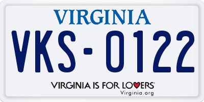 VA license plate VKS0122