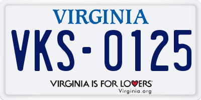 VA license plate VKS0125