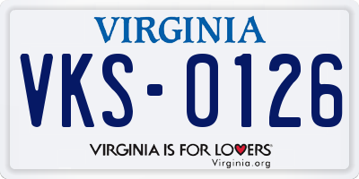 VA license plate VKS0126