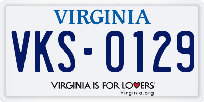 VA license plate VKS0129