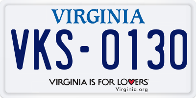 VA license plate VKS0130