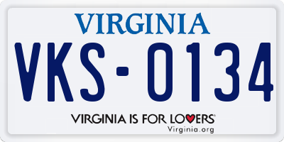 VA license plate VKS0134