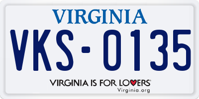 VA license plate VKS0135