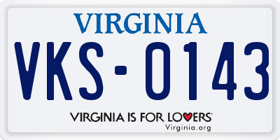 VA license plate VKS0143