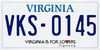 VA license plate VKS0145
