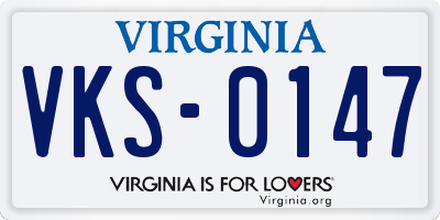 VA license plate VKS0147