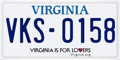 VA license plate VKS0158