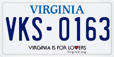 VA license plate VKS0163