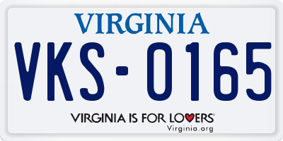 VA license plate VKS0165