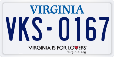 VA license plate VKS0167