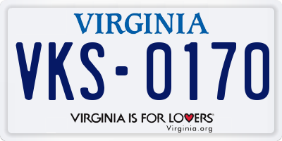 VA license plate VKS0170