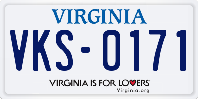 VA license plate VKS0171