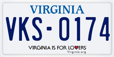 VA license plate VKS0174