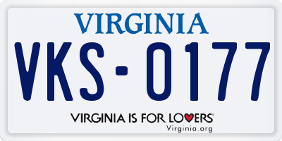 VA license plate VKS0177