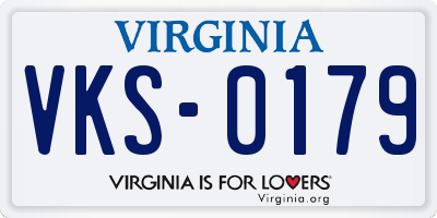 VA license plate VKS0179