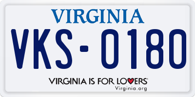 VA license plate VKS0180
