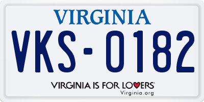 VA license plate VKS0182