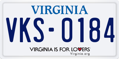 VA license plate VKS0184
