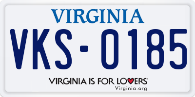 VA license plate VKS0185