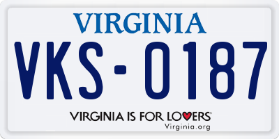 VA license plate VKS0187