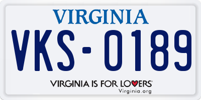 VA license plate VKS0189
