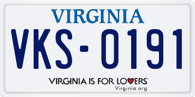 VA license plate VKS0191