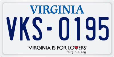 VA license plate VKS0195