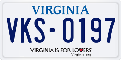 VA license plate VKS0197