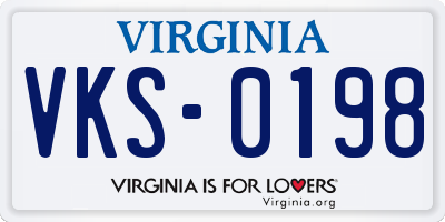 VA license plate VKS0198