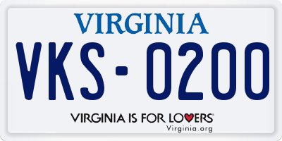 VA license plate VKS0200