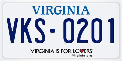 VA license plate VKS0201