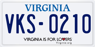 VA license plate VKS0210