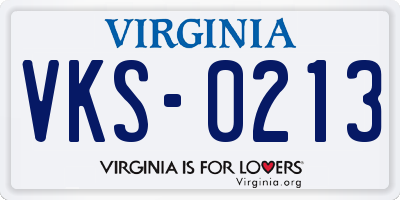 VA license plate VKS0213