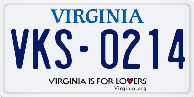 VA license plate VKS0214