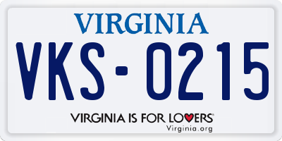 VA license plate VKS0215