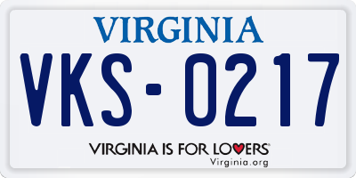 VA license plate VKS0217