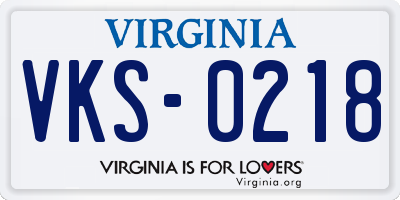 VA license plate VKS0218