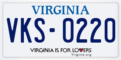 VA license plate VKS0220