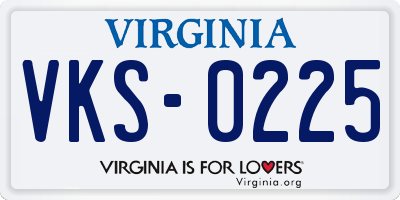 VA license plate VKS0225