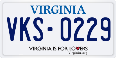 VA license plate VKS0229