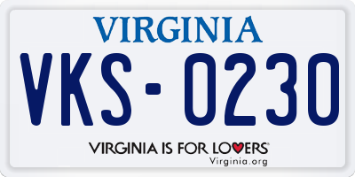 VA license plate VKS0230