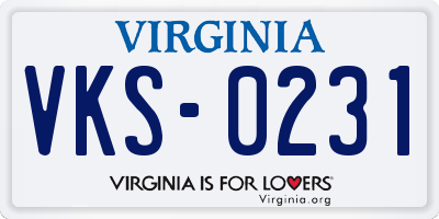 VA license plate VKS0231