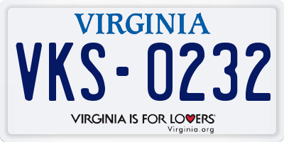 VA license plate VKS0232