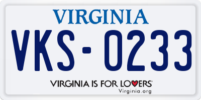 VA license plate VKS0233