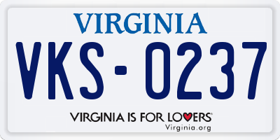 VA license plate VKS0237