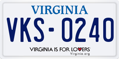 VA license plate VKS0240