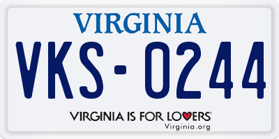 VA license plate VKS0244