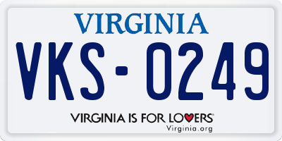 VA license plate VKS0249